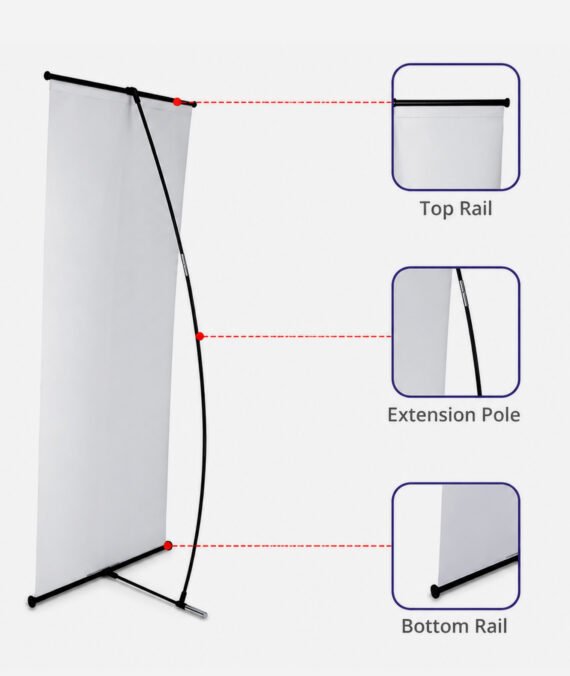 L Banner Stand Economy 31.5″x 79″