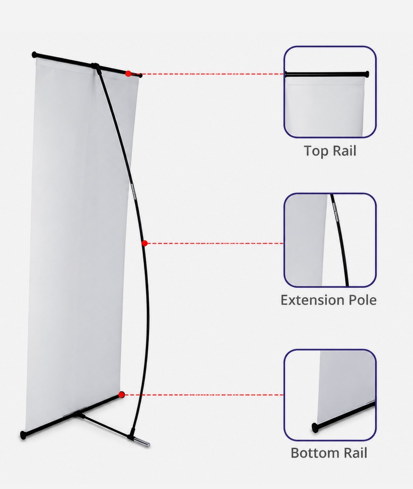 L Banner Stand Economy 31.5"x 79"