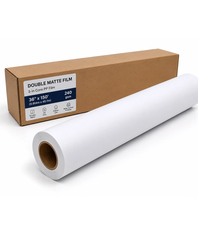 Double Matte Film, 3-in Core PP Film 36″x150′ (0.914m x 45.7m) 240 gsm